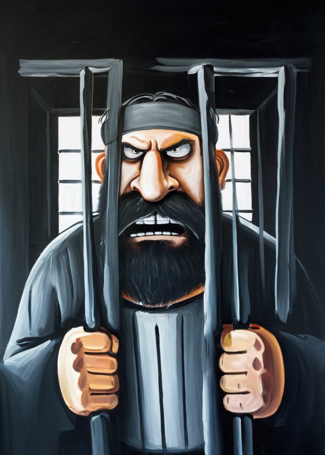 10185-1133125224-half body portrait  angry beard man a prisoner clothes halo above his head   window with bars on BG oil painting art   _lora_Loj.jpg